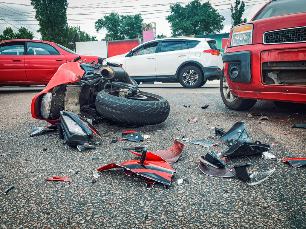 Motorcycle Accident image with a car